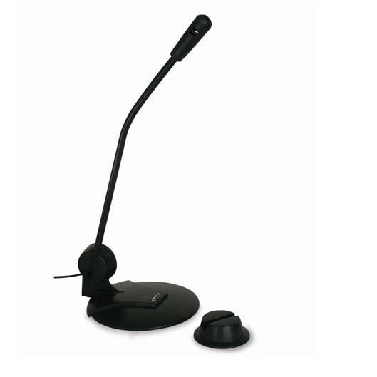Microphone Bureau NGS MS102 - Double Support (table/moniteur), Directionnel, Câble 1.80m, Pour Visio, Gaming, Streaming